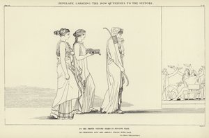 Penelope Carrying the Bow of Ulysses to the Suitors by John Flaxman